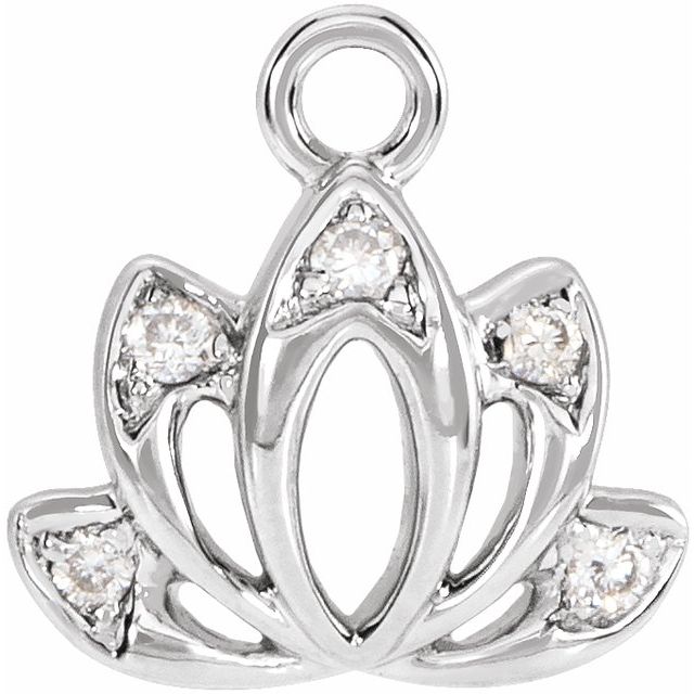 Petite Pavé® .025 CTW Natural Diamond Lotus Flower Dangle