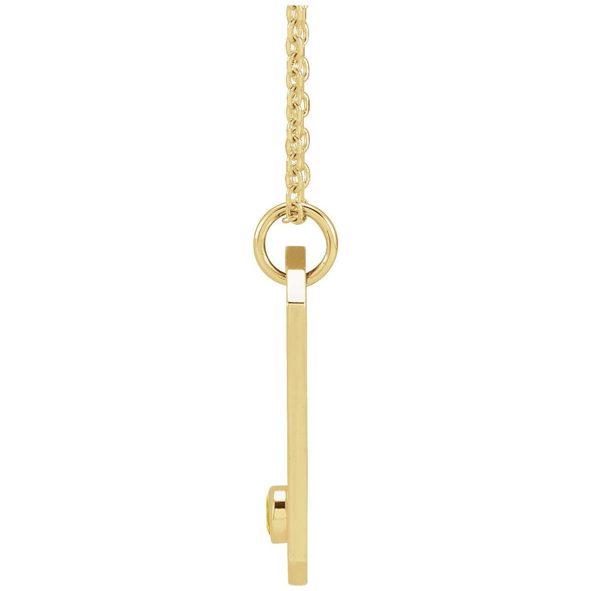 14K Yellow Gold Natural Citrine & .01 CTW Natural Diamond Leo Constellation 16-18" Necklace