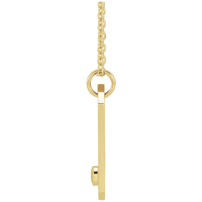 14K Yellow Gold Natural Citrine & .01 CTW Natural Diamond Leo Constellation 16-18" Necklace