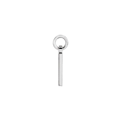 14K White Gold Pierced Numeral 1 Dog Tag Pendant