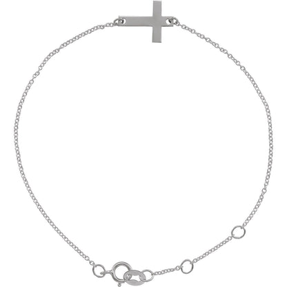 Engravable Cross 6 1/2-7 1/2" Bracelet