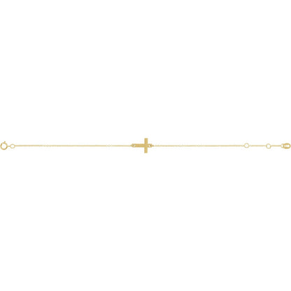 Engravable Cross 6 1/2-7 1/2" Bracelet