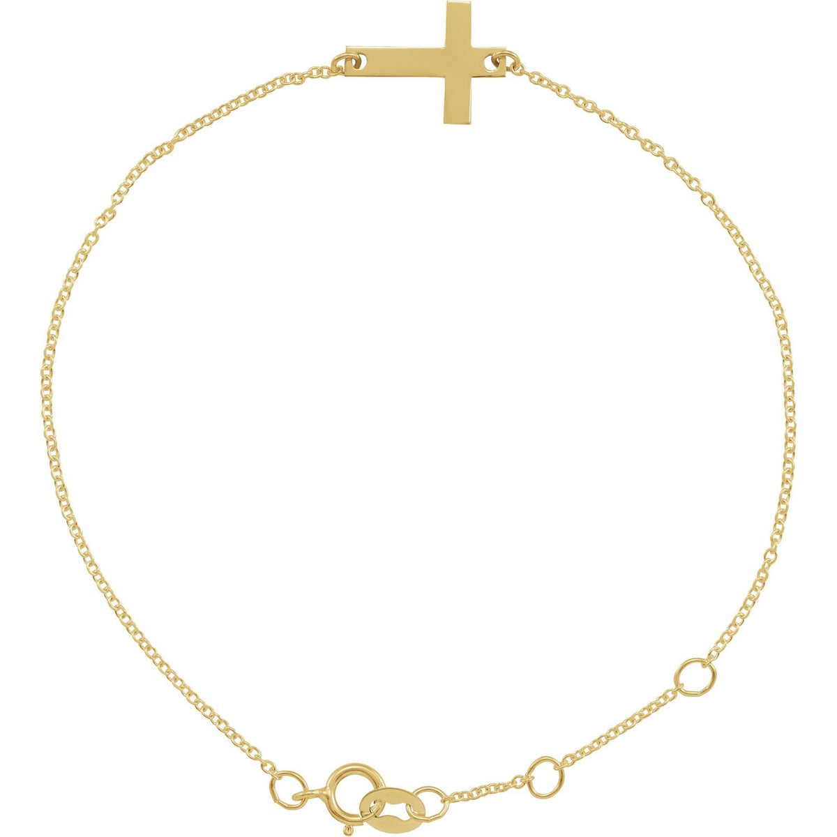 Engravable Cross 6 1/2-7 1/2" Bracelet