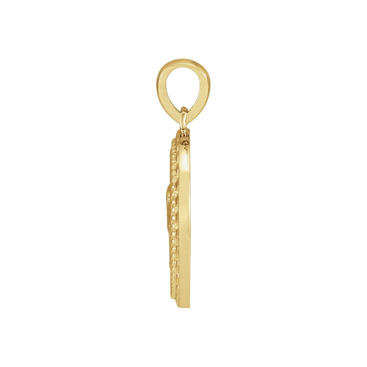 14K Yellow Gold Elephant Disc Pendant