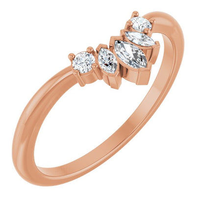 1/6 CTW Natural Diamond Contour Band, 6.22 x 9.49 mm