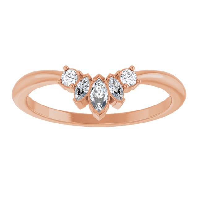 1/6 CTW Natural Diamond Contour Band, 6.22 x 9.49 mm