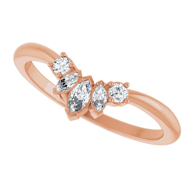 1/6 CTW Natural Diamond Contour Band, 6.22 x 9.49 mm