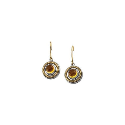 Sterling Silver & 14K Yellow Gold Natural Citrine Earrings