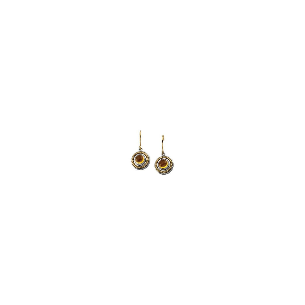 Sterling Silver & 14K Yellow Gold Natural Citrine Earrings