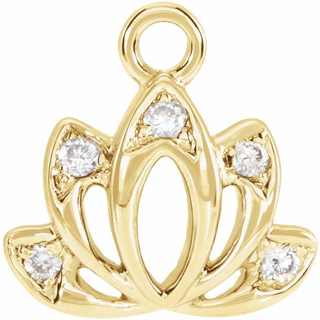Petite Pavé® .025 CTW Natural Diamond Lotus Flower Dangle