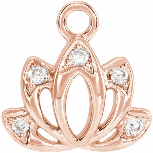 Petite Pavé® .025 CTW Natural Diamond Lotus Flower Dangle