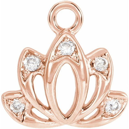 Petite Pavé® .025 CTW Natural Diamond Lotus Flower Dangle