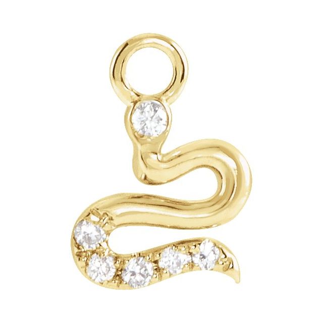 Petite Pavé® .02 CTW Natural Diamond Snake Dangle