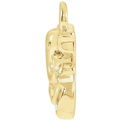 14K Yellow Gold Petite Pavé® .025 CTW Natural Diamond Ganesha Dangle