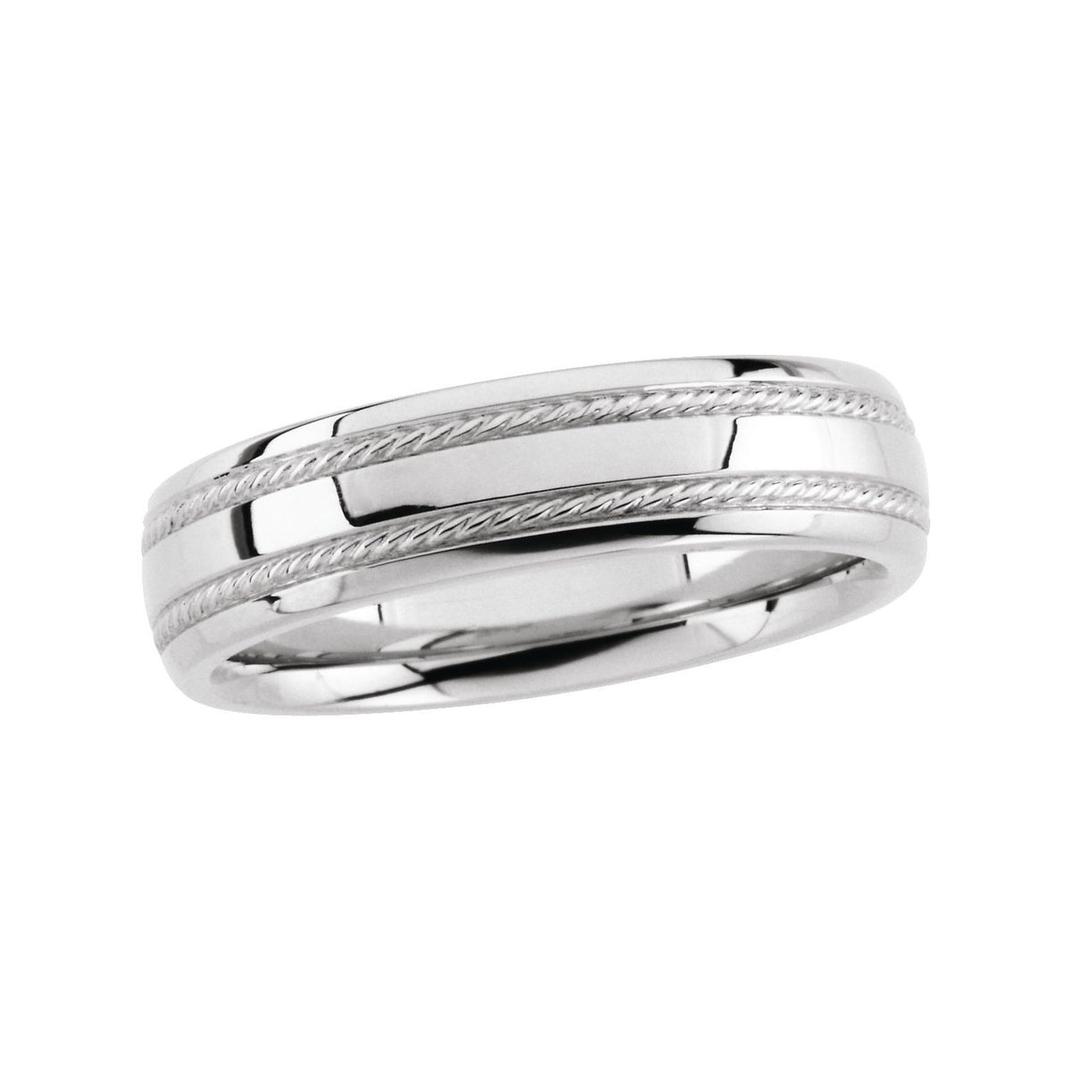 14K White Gold Rope Band