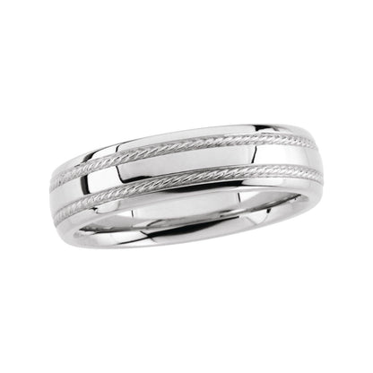 14K White Gold Rope Band