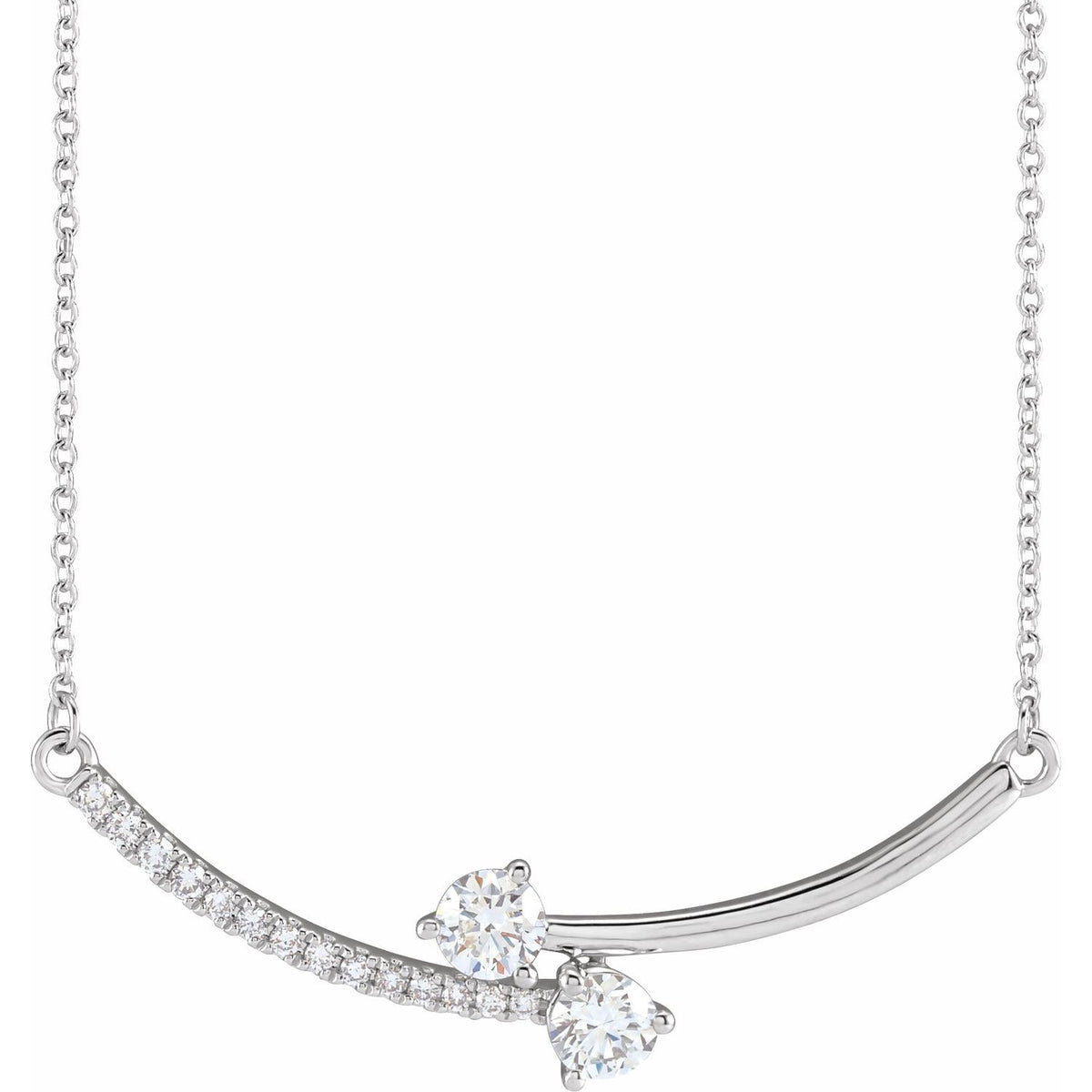 5/8 CTW Lab-Grown Diamond Two-Stone 18" Necklace