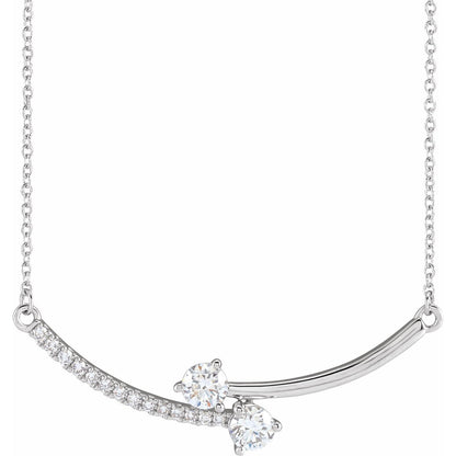 5/8 CTW Lab-Grown Diamond Two-Stone 18" Necklace