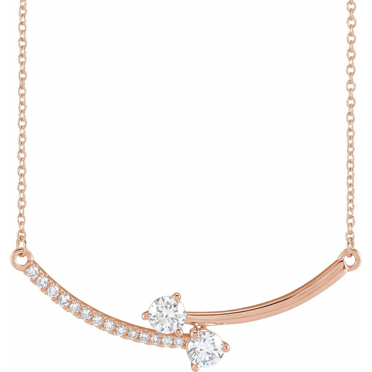 5/8 CTW Lab-Grown Diamond Two-Stone 18" Necklace