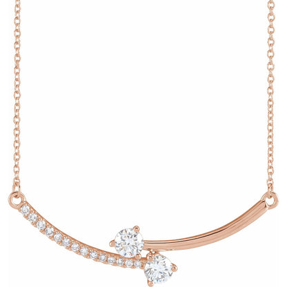 5/8 CTW Lab-Grown Diamond Two-Stone 18" Necklace