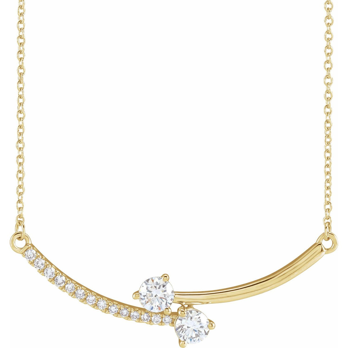 5/8 CTW Lab-Grown Diamond Two-Stone 18" Necklace