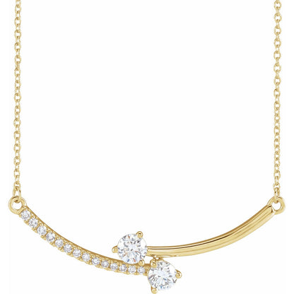 5/8 CTW Lab-Grown Diamond Two-Stone 18" Necklace