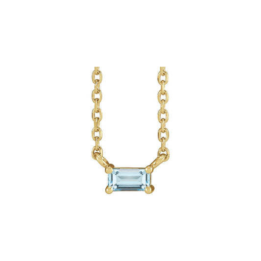 Natural Sky Blue Topaz Solitaire 18" Necklace