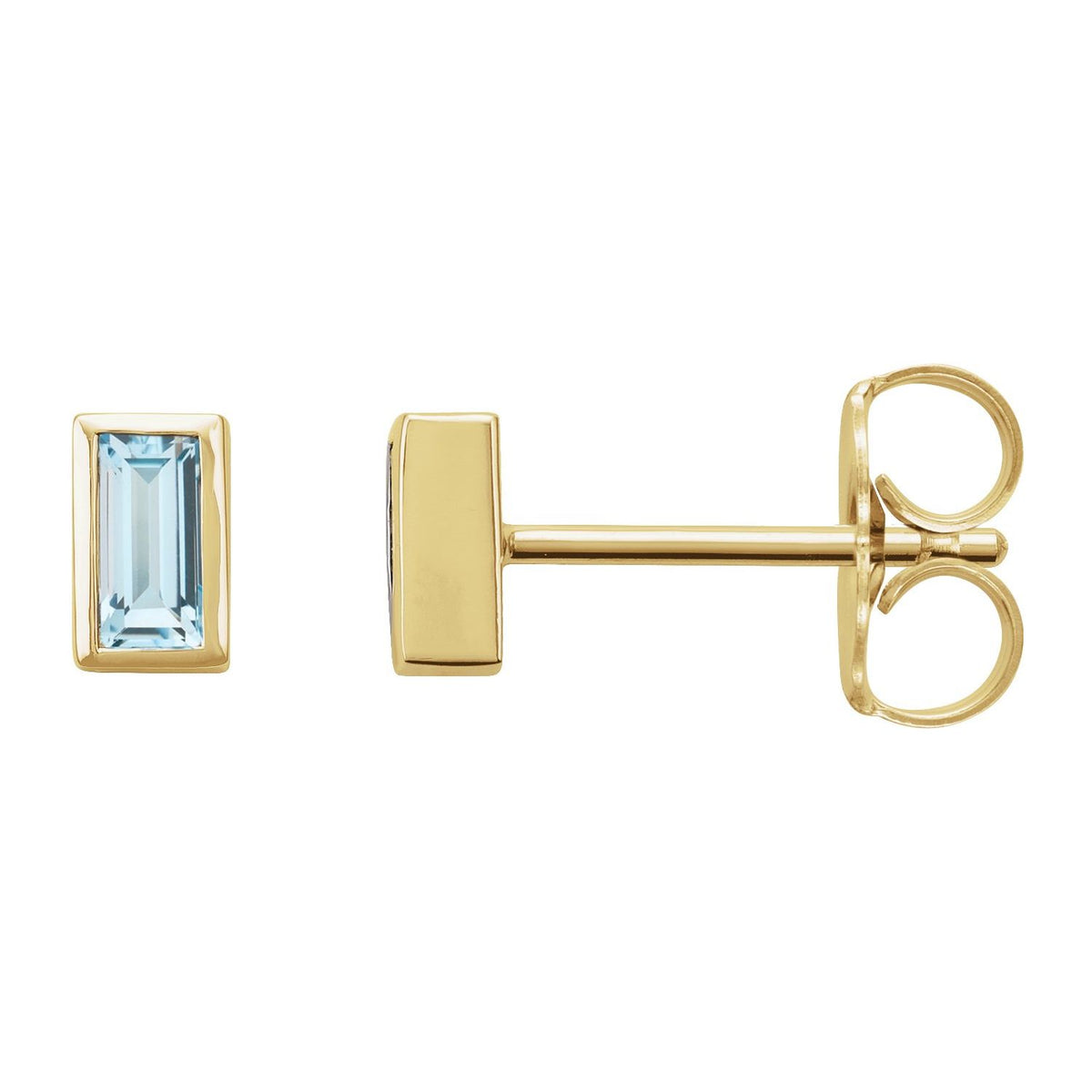 Natural Sky Blue Topaz Bezel-Set Earrings