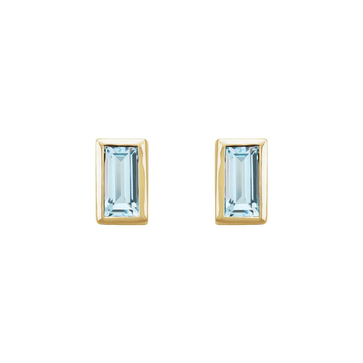 Natural Sky Blue Topaz Bezel-Set Earrings