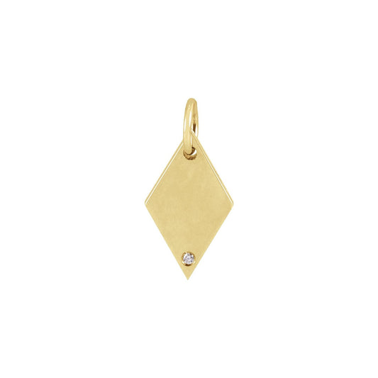 14K Yellow Gold .005 CT Natural Diamond Rhombus Pendant