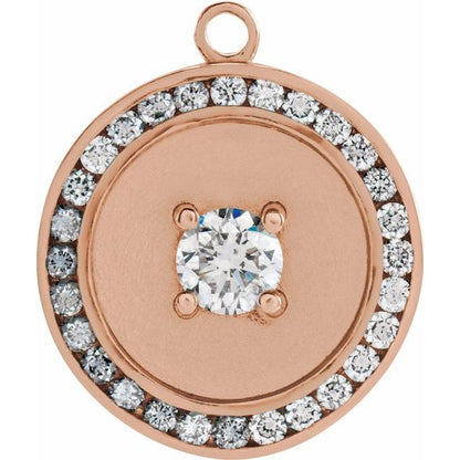1/2 CTW Natural Diamond Halo-Style Dangle