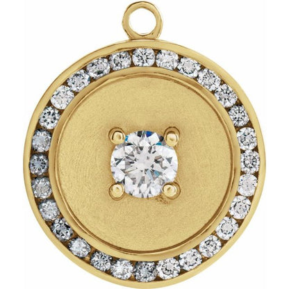 1/2 CTW Natural Diamond Halo-Style Dangle