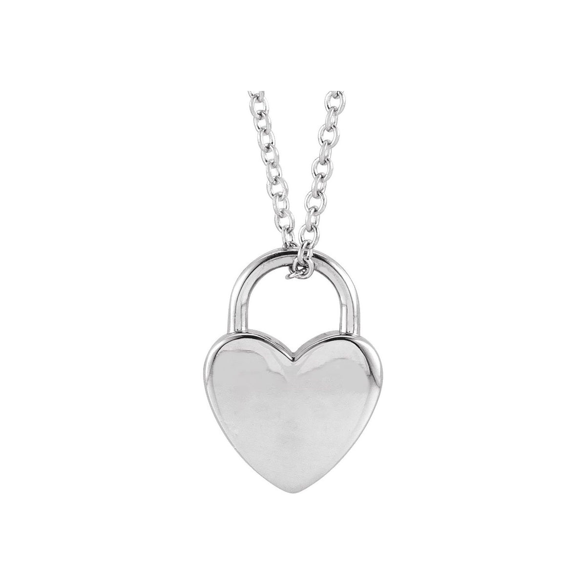 Engravable Heart Lock 16-18" Necklace
