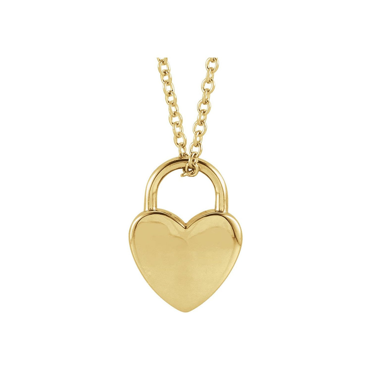 Engravable Heart Lock 16-18" Necklace