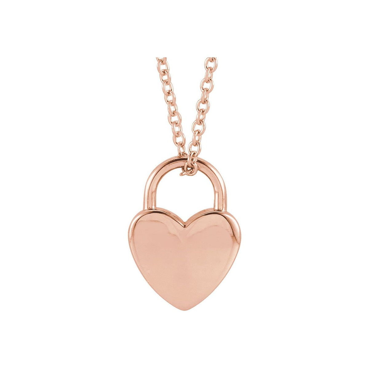 Engravable Heart Lock 16-18" Necklace
