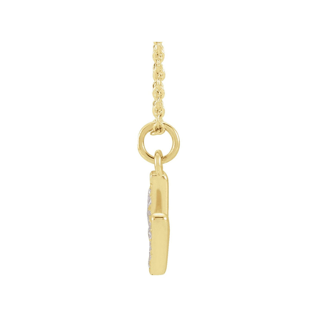 14K Yellow Gold .06 CTW Natural Diamond Petite Initial M 16-18" Necklace