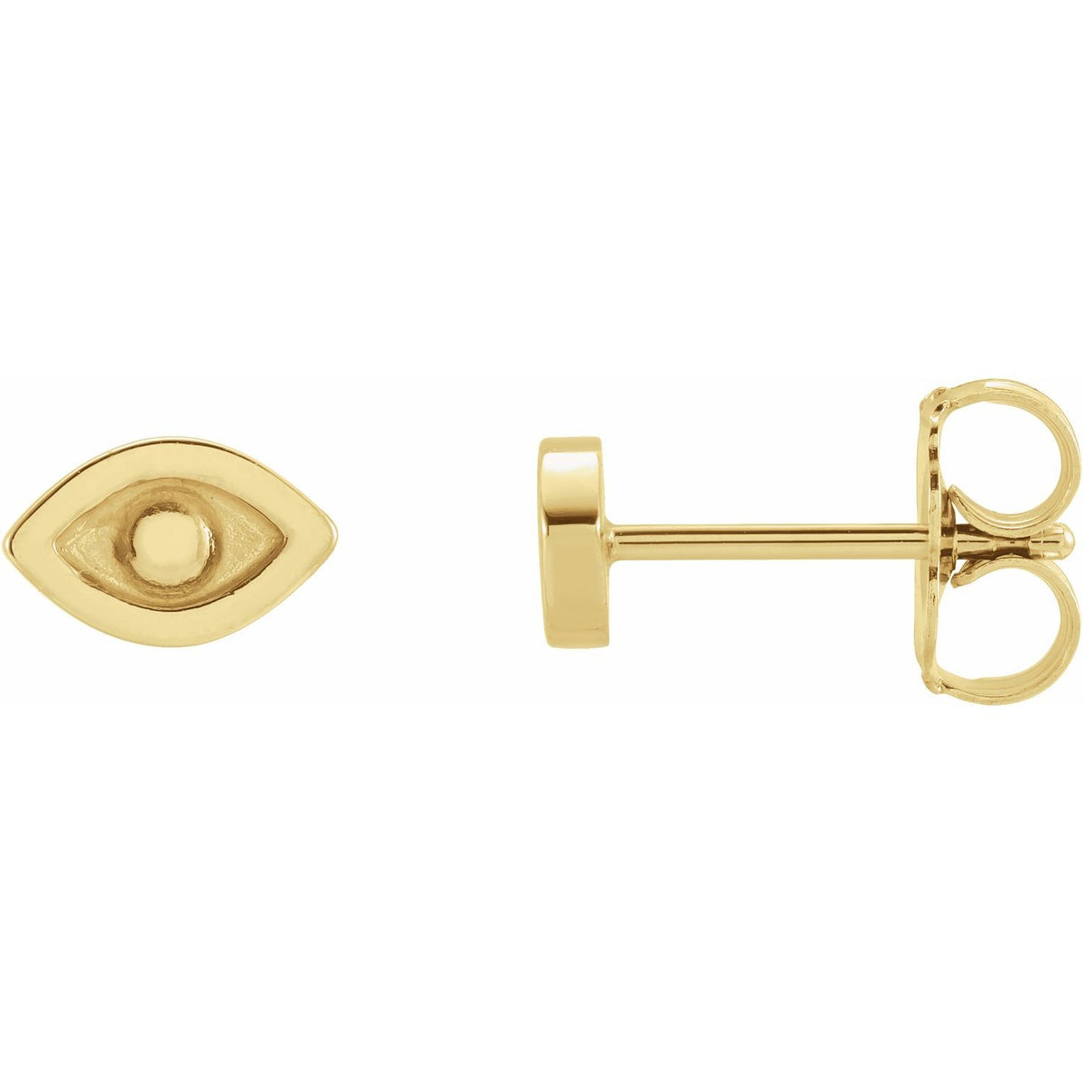 14K Yellow Gold Evil Eye Earrings