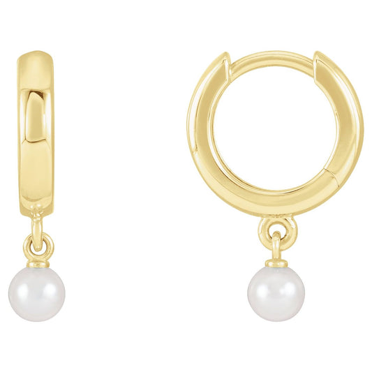 Cultured Seed Pearl Hoop Earrings