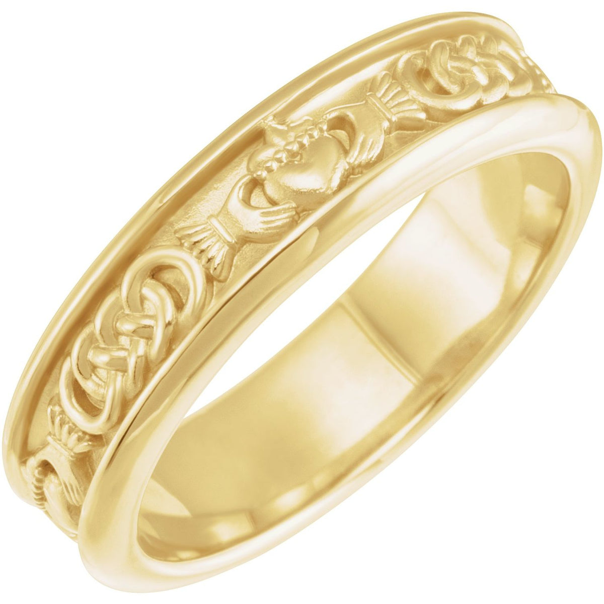 Claddagh Comfort-Fit Flat Band