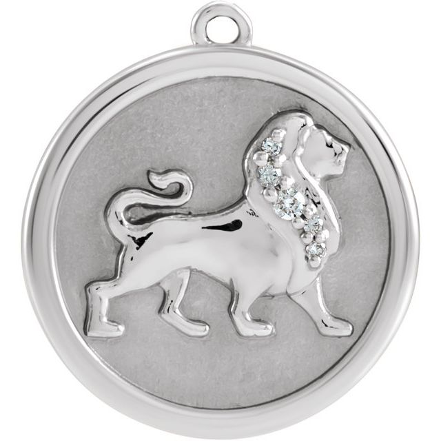 .02 CTW Natural Diamond Lion Dangle