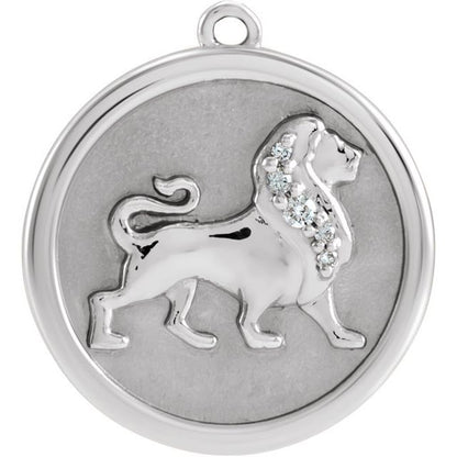 .02 CTW Natural Diamond Lion Dangle