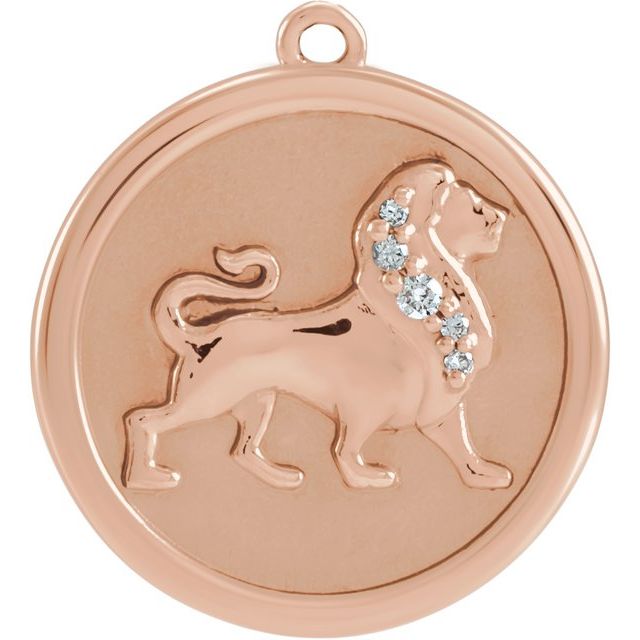 .02 CTW Natural Diamond Lion Dangle