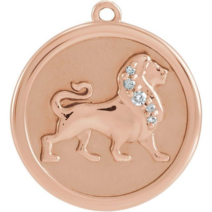.02 CTW Natural Diamond Lion Dangle