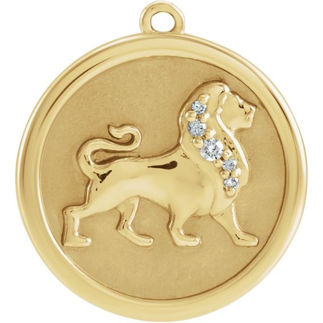 .02 CTW Natural Diamond Lion Dangle