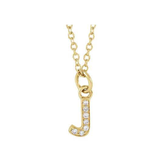 .025 CTW Natural Diamond Petite Initial 16-18" Necklace