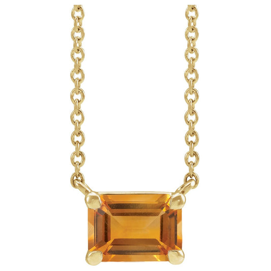 14K Yellow Gold Natural Citrine 18" Necklace