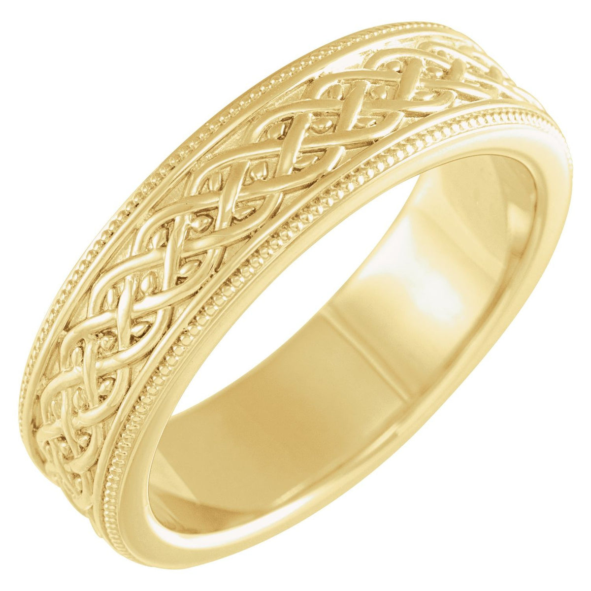 Milgrain Celtic-Inspired Flat Band