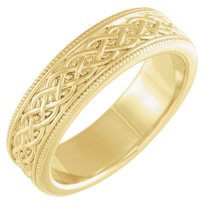Milgrain Celtic-Inspired Flat Band