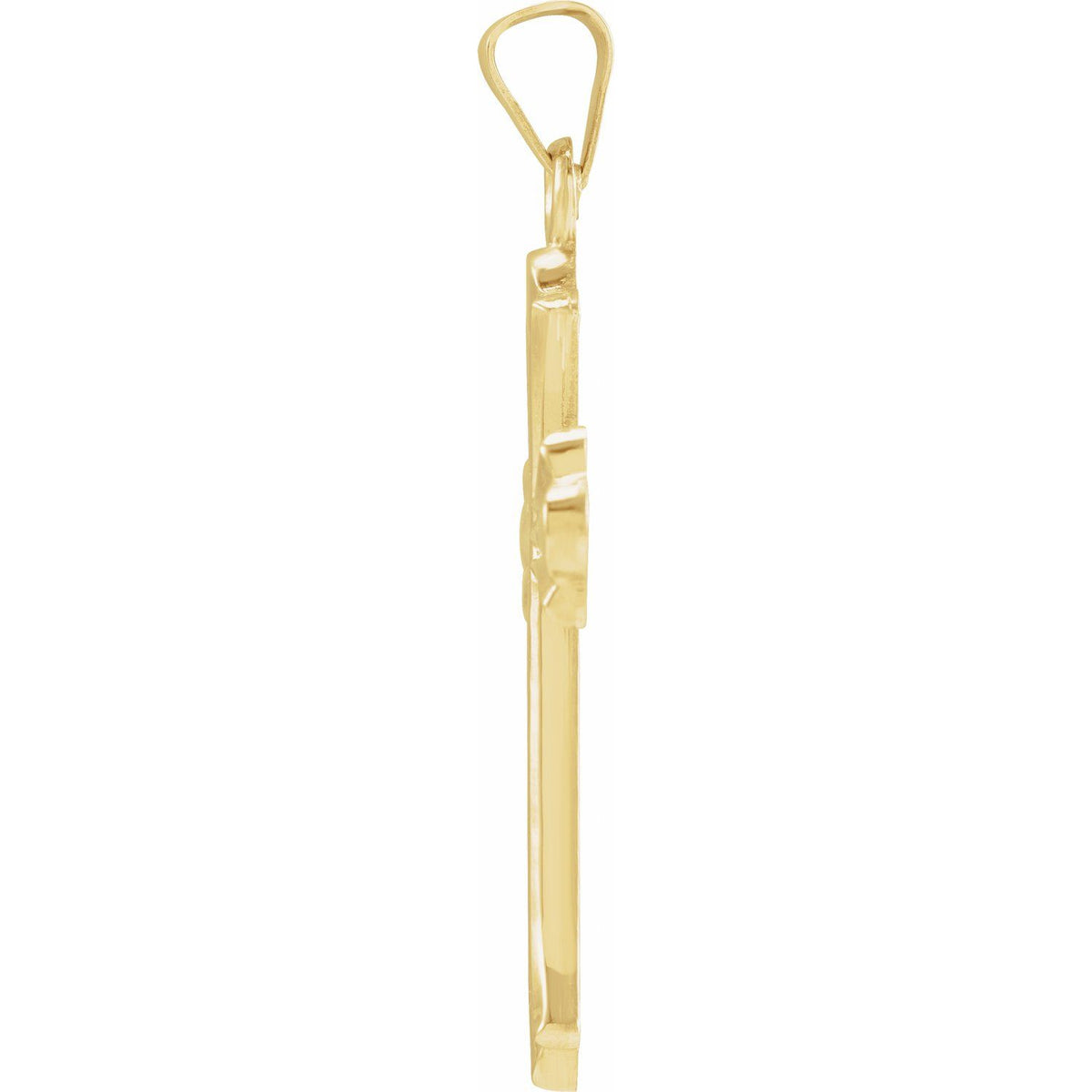 14K Yellow Gold 33.8x17. Hollow Cross Pendant
