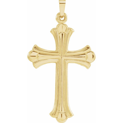 14K Yellow Gold 40.7x22. Hollow Cross Pendant